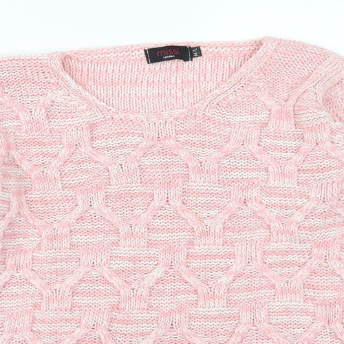Miss London Womens Pink  Knit Pullover Jumper Size M