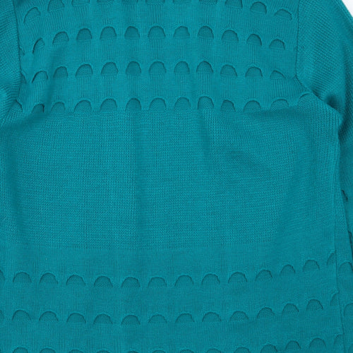 CHIC Womens Blue   Cardigan Jumper Size M  - Distressed Look
