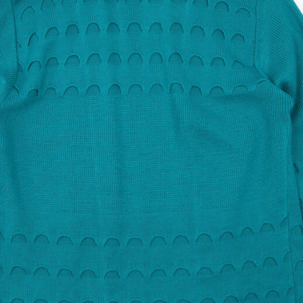 CHIC Womens Blue   Cardigan Jumper Size M  - Distressed Look