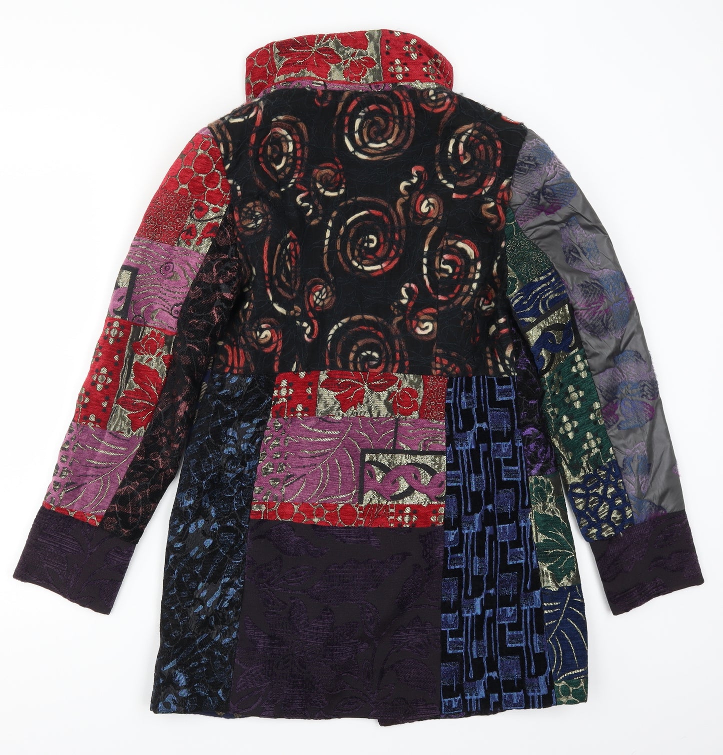 Loline Womens Multicoloured Geometric  Pea Coat Coat Size M