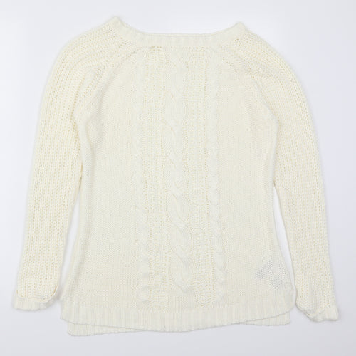 Peacocks Womens Ivory  Knit Pullover Jumper Size 12