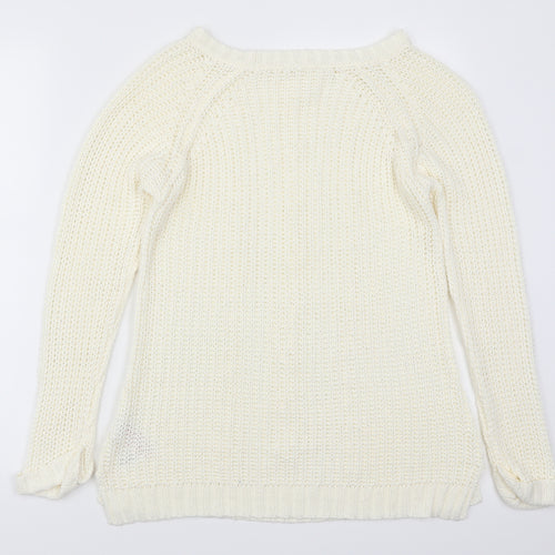 Peacocks Womens Ivory  Knit Pullover Jumper Size 12