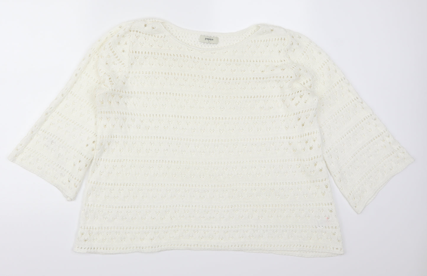Papaya Womens White   Pullover Jumper Size L