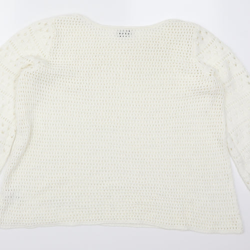 Papaya Womens White   Pullover Jumper Size L