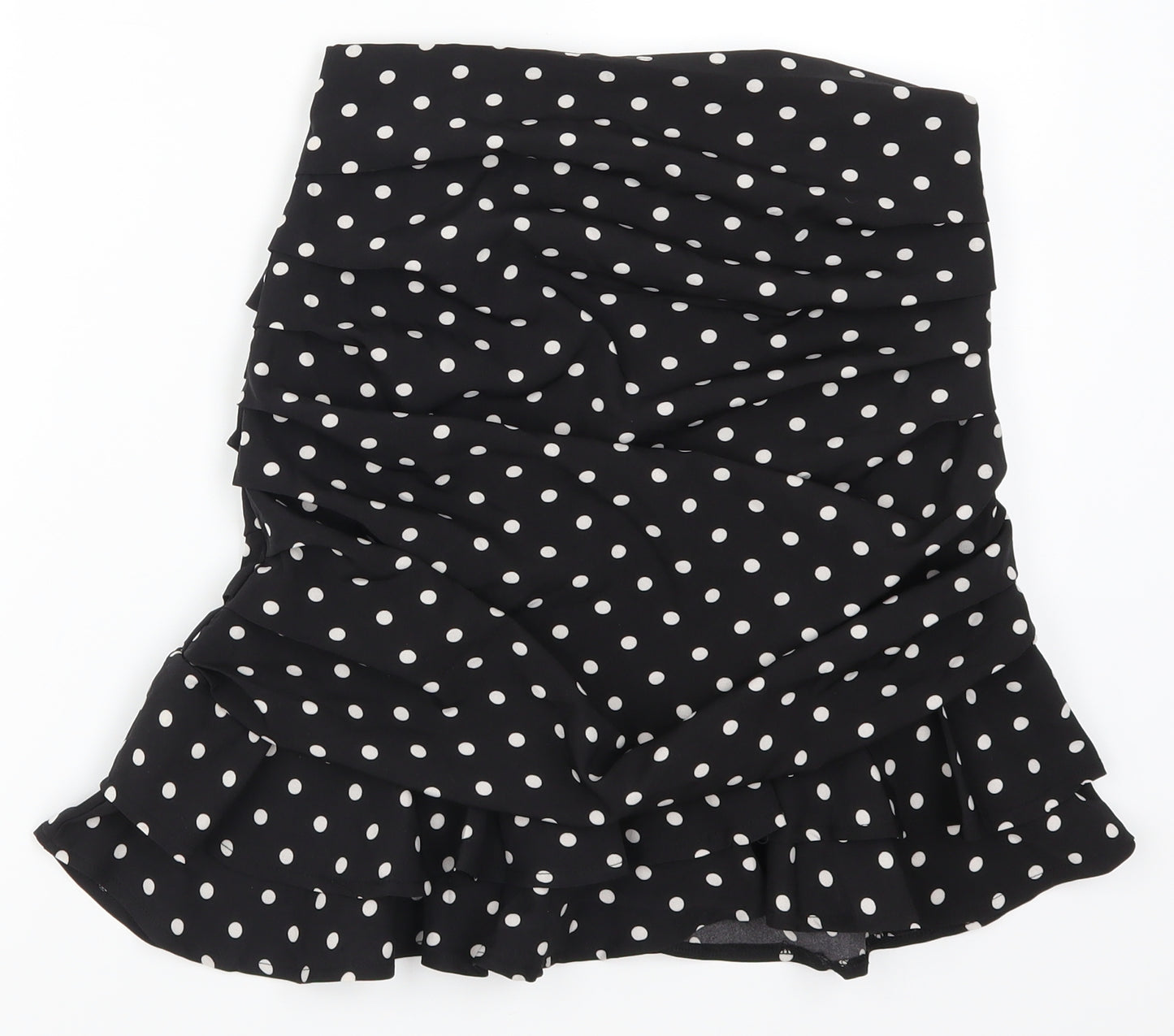New Look Womens Black Polka Dot  Mini Skirt Size 10