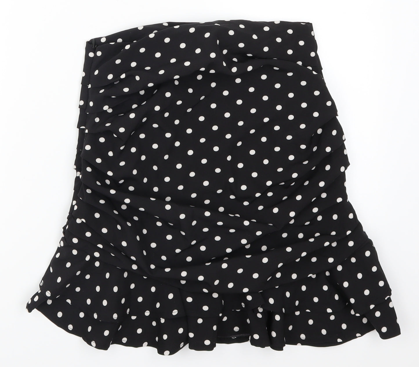 New Look Womens Black Polka Dot  Mini Skirt Size 10