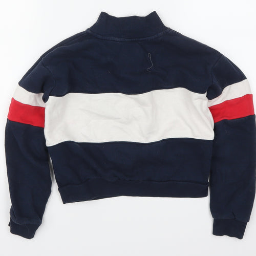 H&M Girls Blue Striped  Pullover Sweatshirt Size 9-10 Years  - Paris