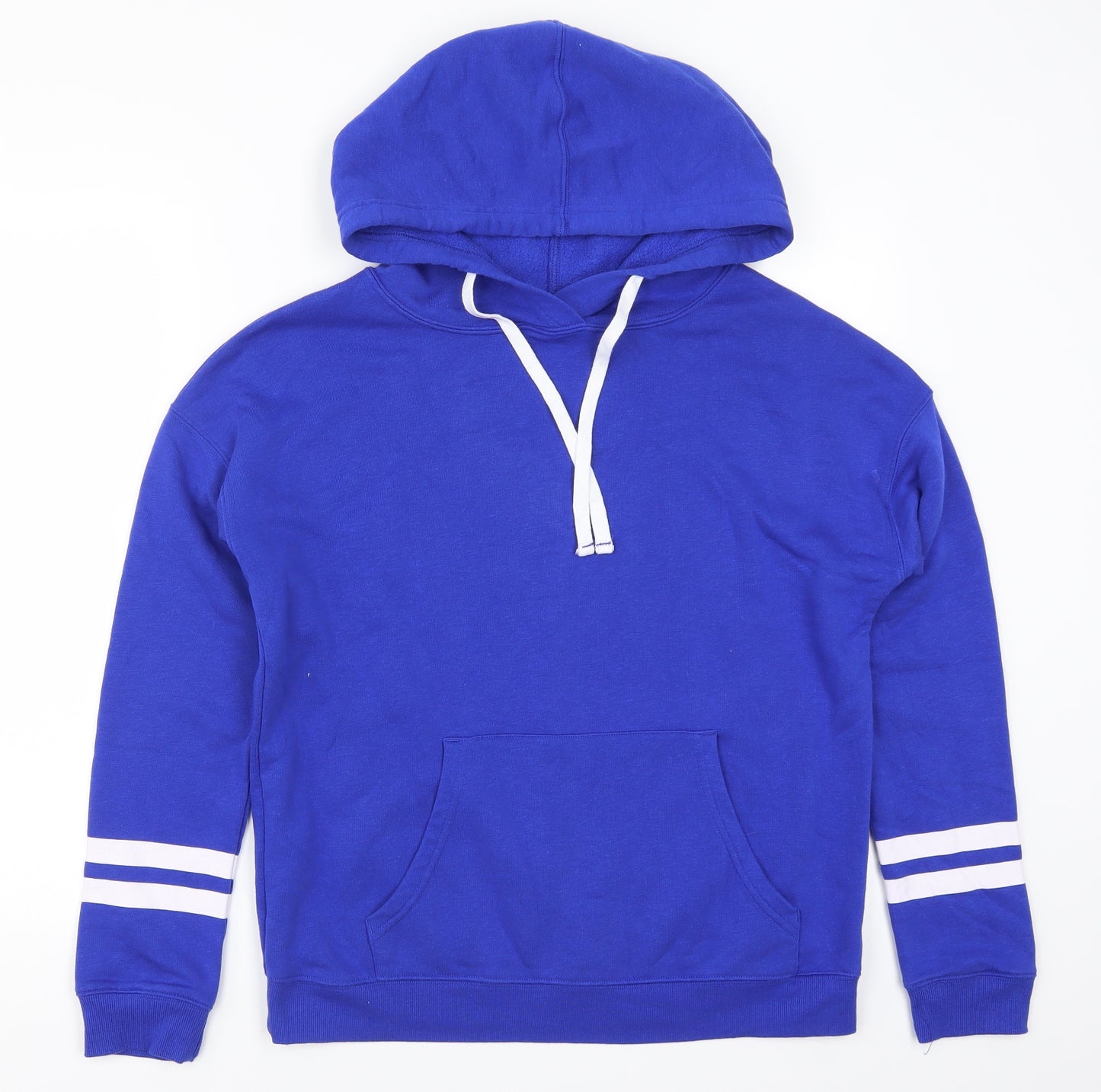 Preworn Mens Blue Striped  Pullover Hoodie Size M