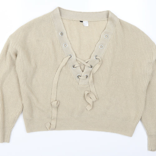 H&M Womens Beige   Pullover Jumper Size L