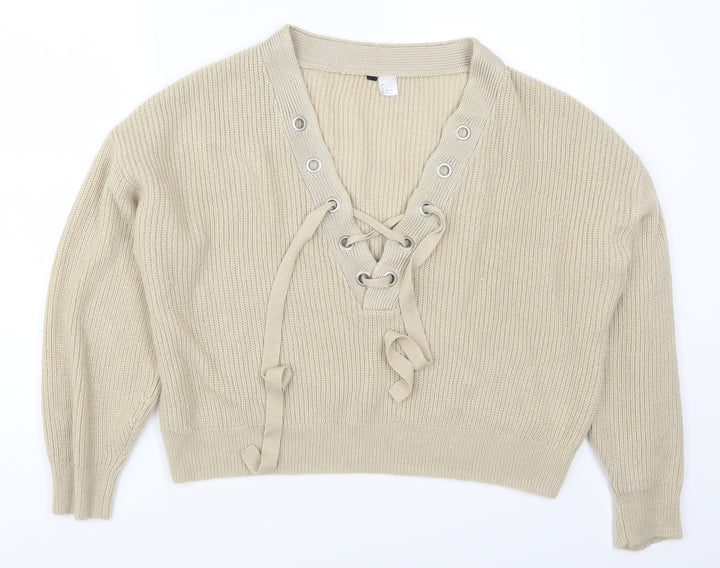 H&M Womens Beige Pullover Jumper Size L