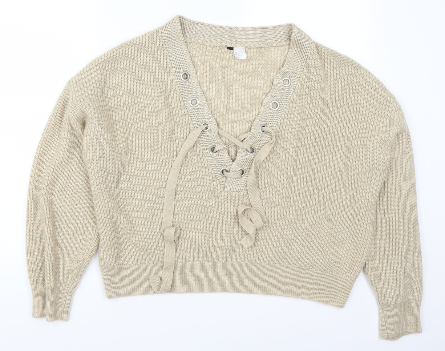 H&M Womens Beige   Pullover Jumper Size L