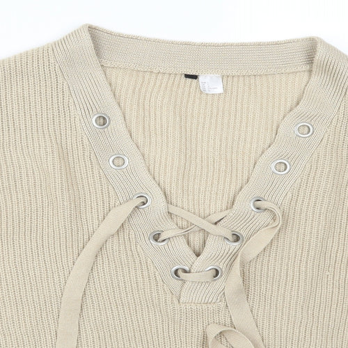 H&M Womens Beige   Pullover Jumper Size L