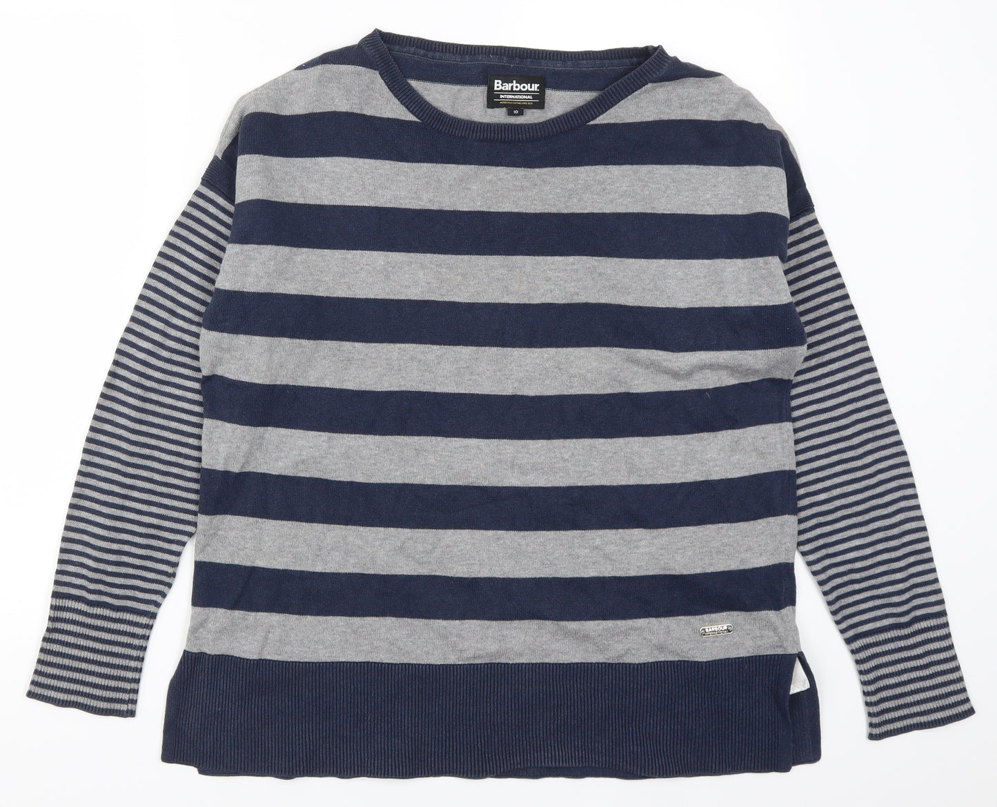 Barbour Womens Blue Striped  Pullover Jumper Size 10