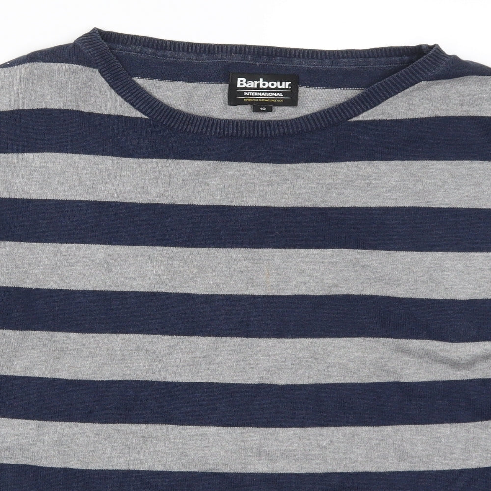 Barbour Womens Blue Striped  Pullover Jumper Size 10