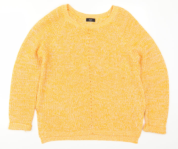 F&F Womens Orange Pullover Jumper Size 14