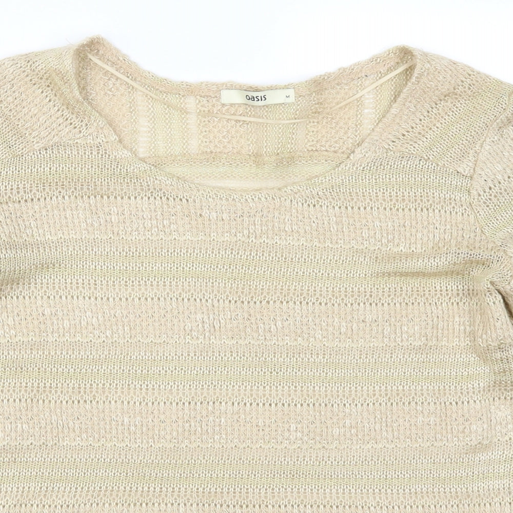 Oasis Womens Beige   Pullover Jumper Size M