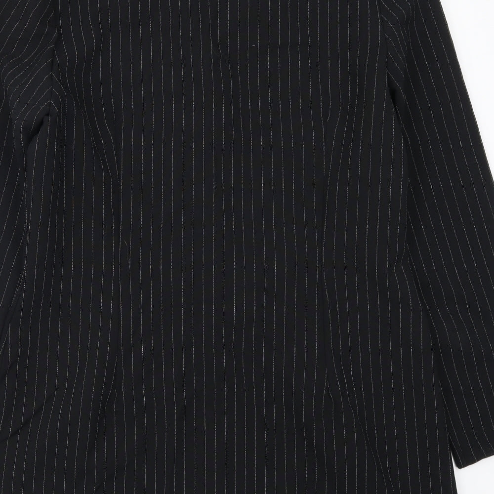 Select Womens Black Striped  Jacket Blazer Size 14