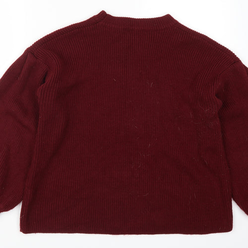 SheIn Womens Red  Knit Pullover Jumper Size L