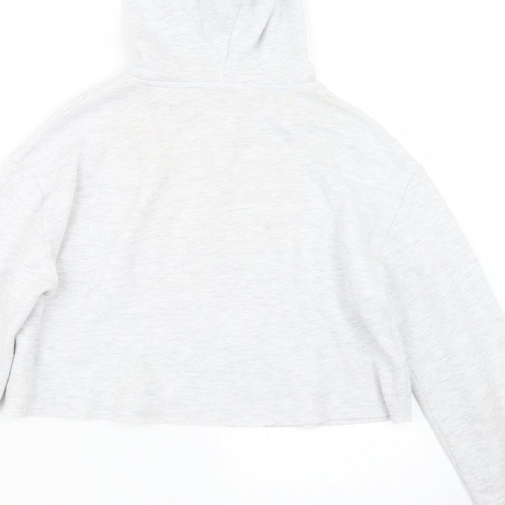 Topshop Womens Grey   Pullover Hoodie Size 8  - Cropped