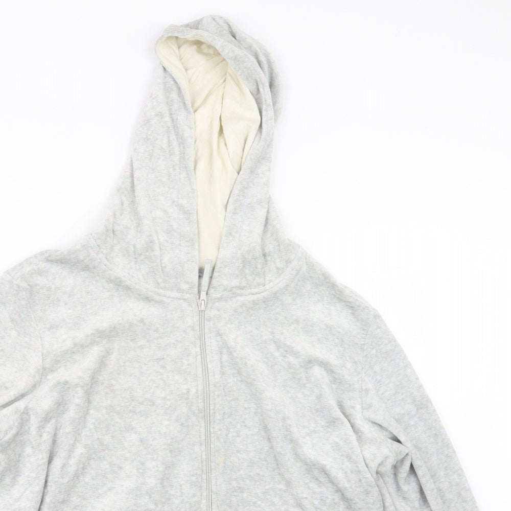 Marks and Spencer Womens Grey   Full Zip Hoodie Size 22