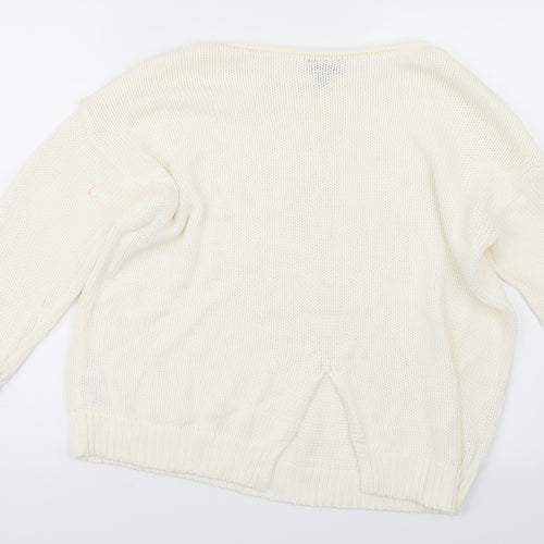 Topshop Womens Ivory  Knit Pullover Jumper Size 12