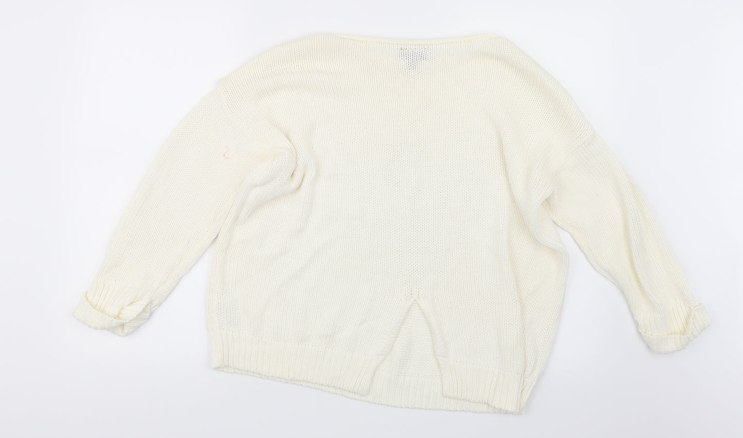 Topshop Womens Ivory  Knit Pullover Jumper Size 12
