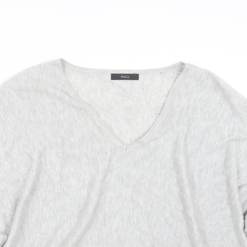 M&Co Womens Grey  Knit Pullover Jumper Size 8
