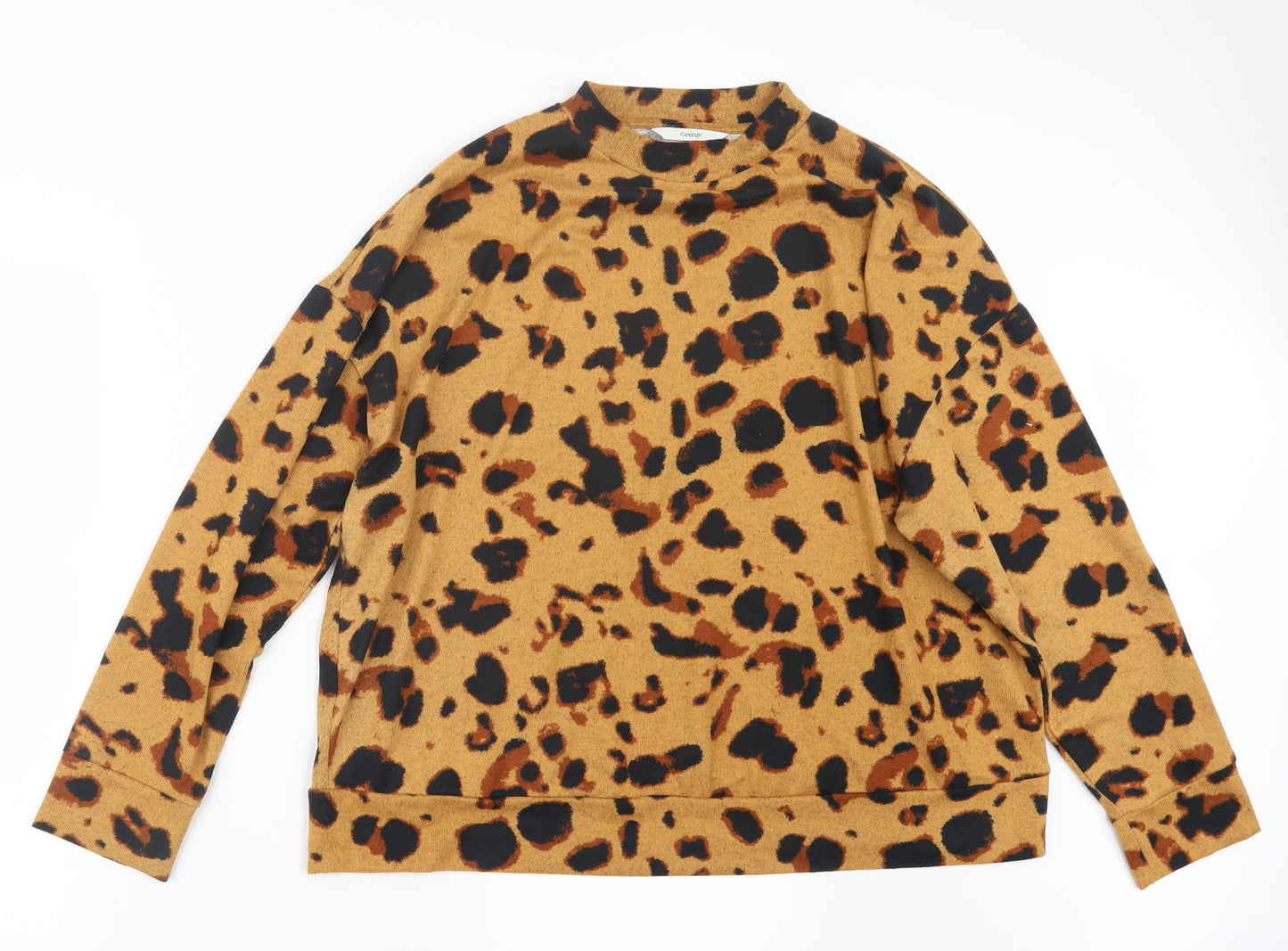 George Womens Brown Animal Print  Pullover Jumper Size 20