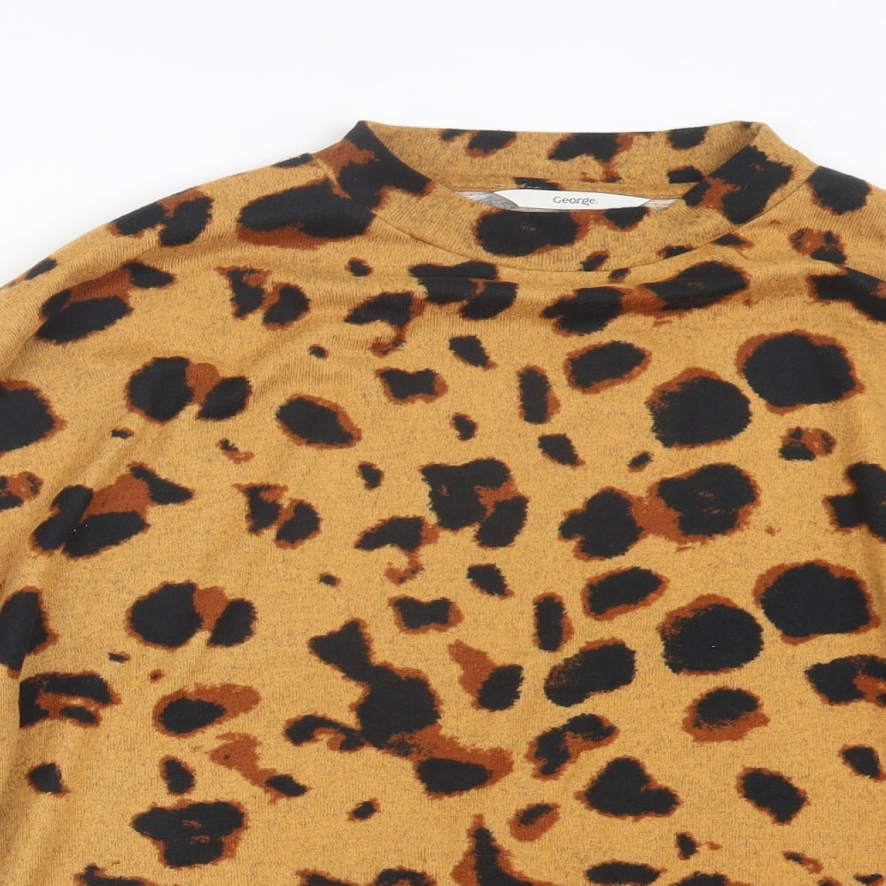 George Womens Brown Animal Print  Pullover Jumper Size 20