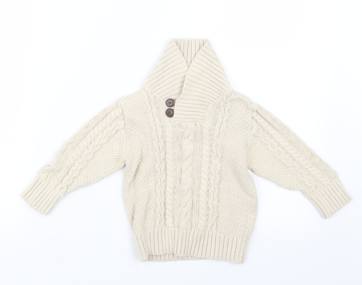 Monsoon Boys Beige  Knit Pullover Jumper Size 3-4 Years