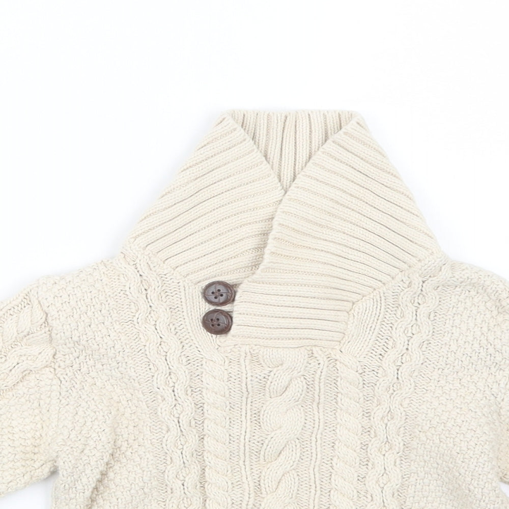 Monsoon Boys Beige  Knit Pullover Jumper Size 3-4 Years