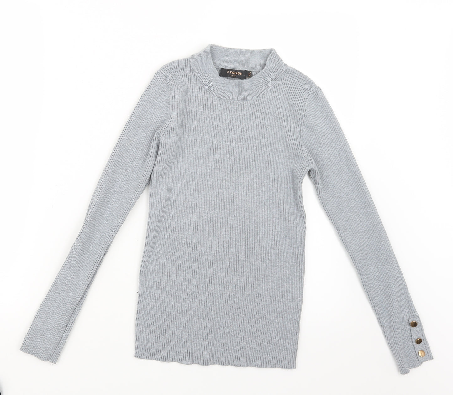 In Vogue Womens Grey  Knit Pullover Jumper Size M
