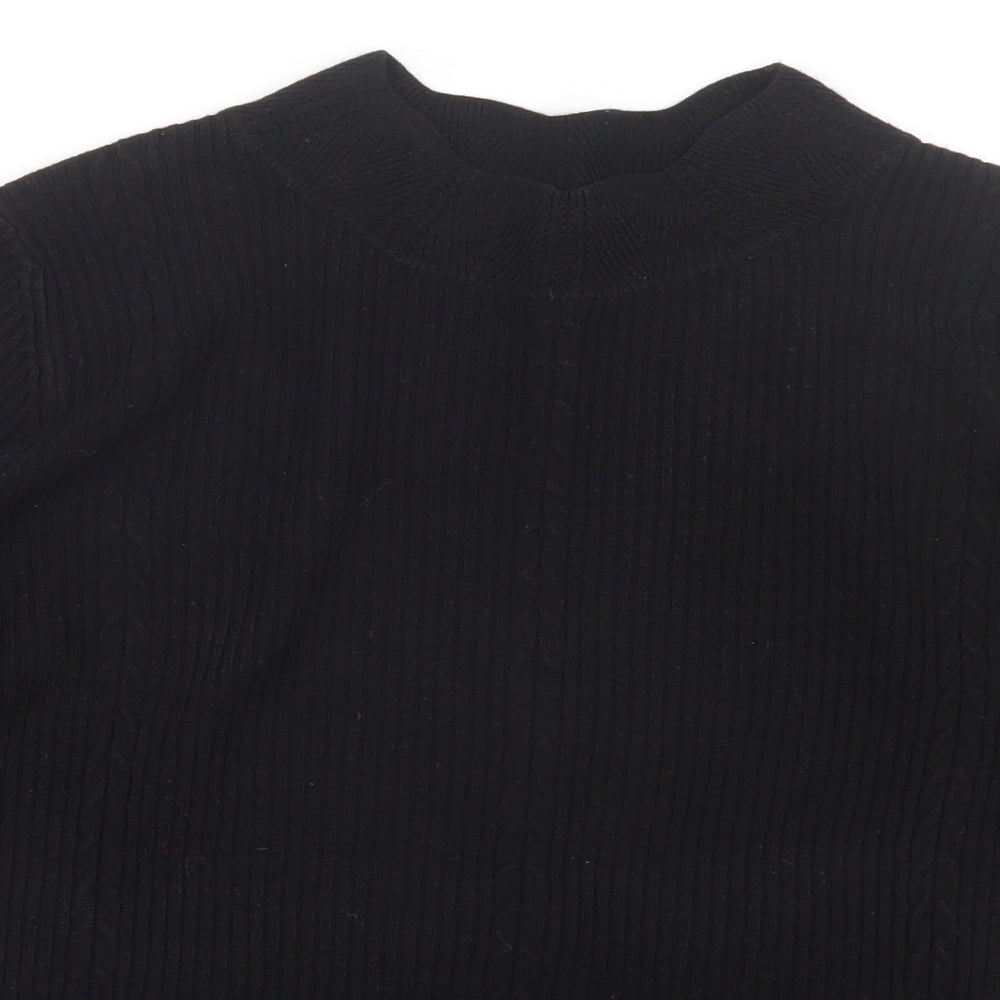 TU Womens Black  Knit Pullover Jumper Size 10