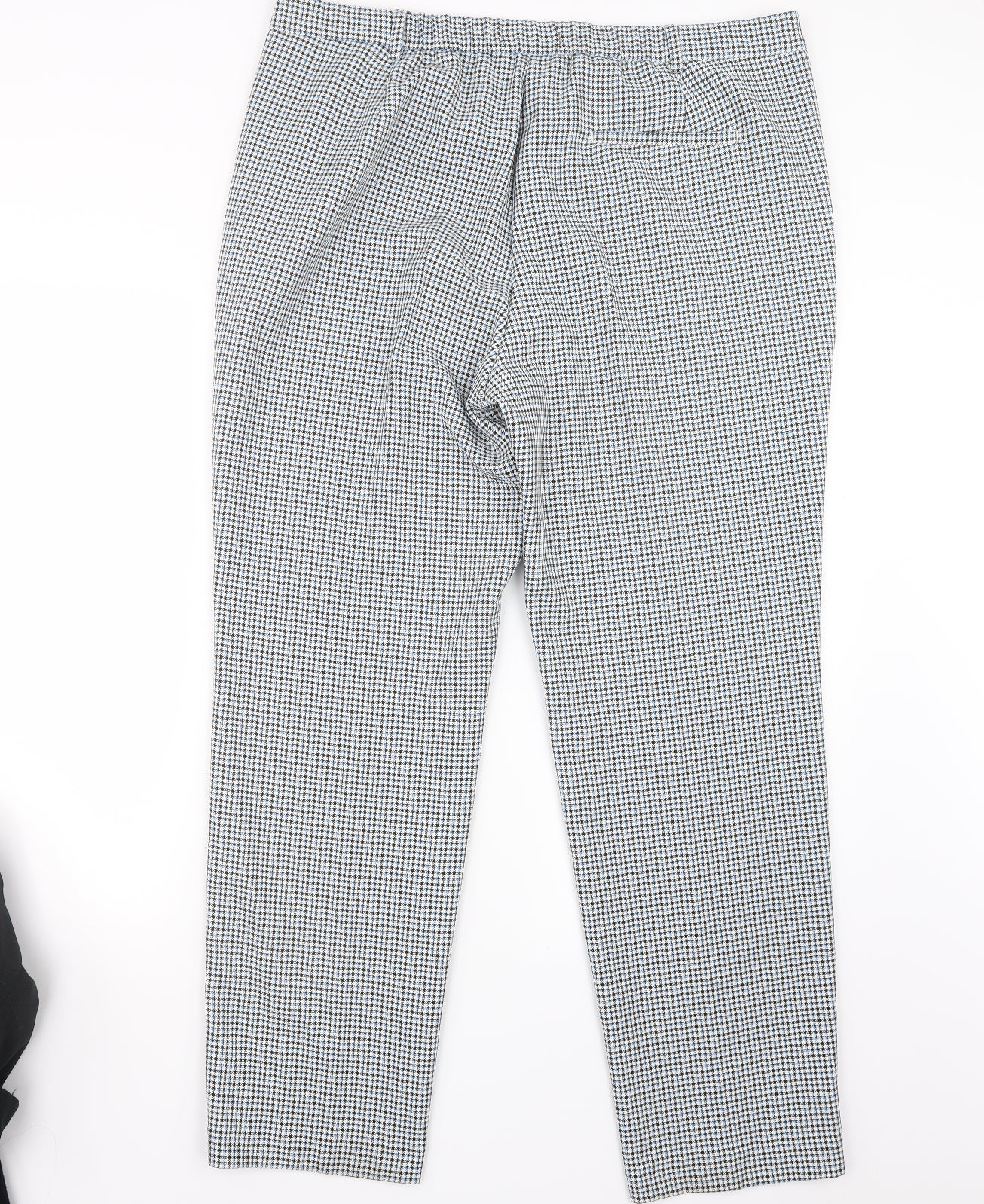 Marks and Spencer Womens Blue Geometric  Trousers  Size 18 L30 in