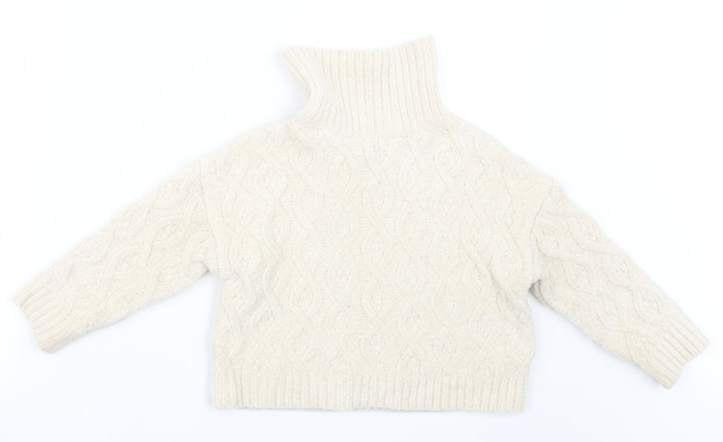 Primark Girls Ivory  Knit Pullover Jumper Size 4-5 Years