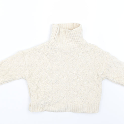 Primark Girls Ivory  Knit Pullover Jumper Size 4-5 Years