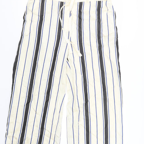 Marks and Spencer Womens Ivory Striped  Trousers  Size 18 L27.5 in
