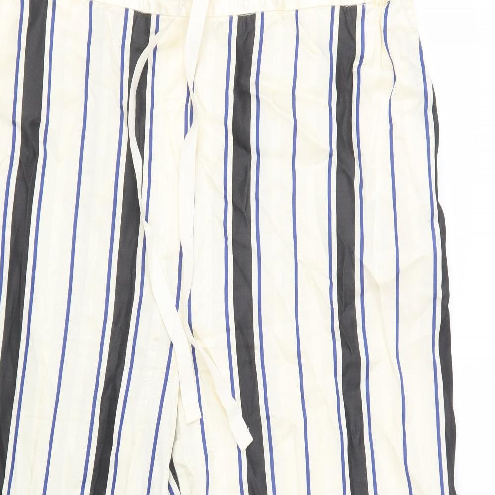 Marks and Spencer Womens Ivory Striped  Trousers  Size 18 L27.5 in