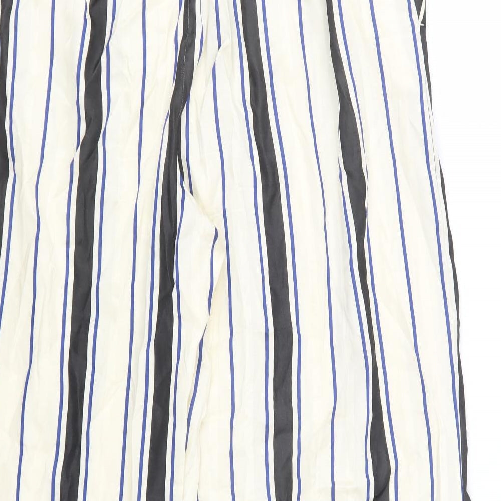 Marks and Spencer Womens Ivory Striped  Trousers  Size 18 L27.5 in