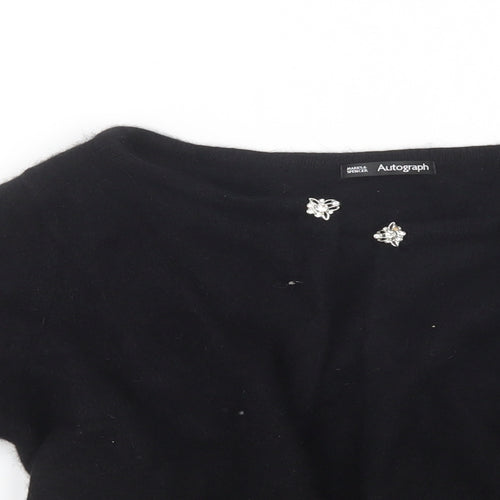 Autograph Womens Black  Knit Cardigan Jumper Size 18