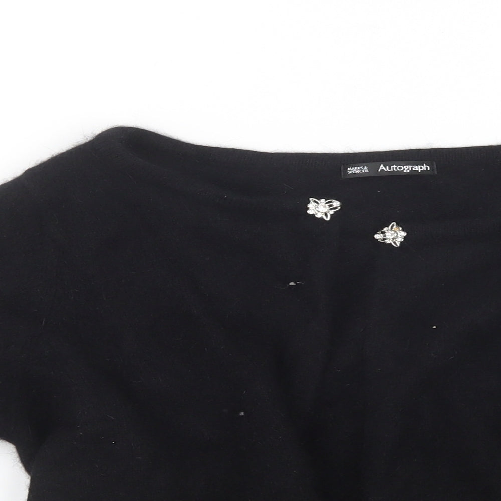 Autograph Womens Black  Knit Cardigan Jumper Size 18