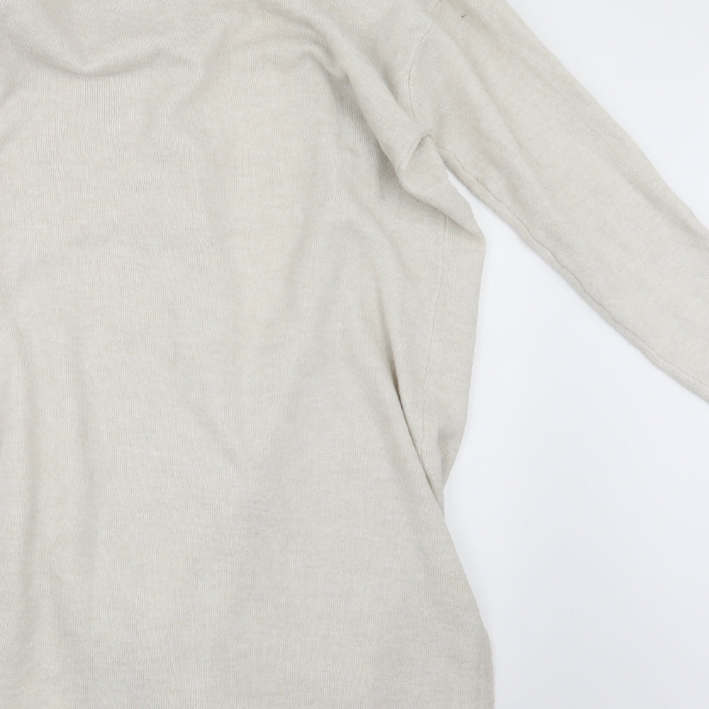 H&M Womens Beige  Knit Cardigan Jumper Size S