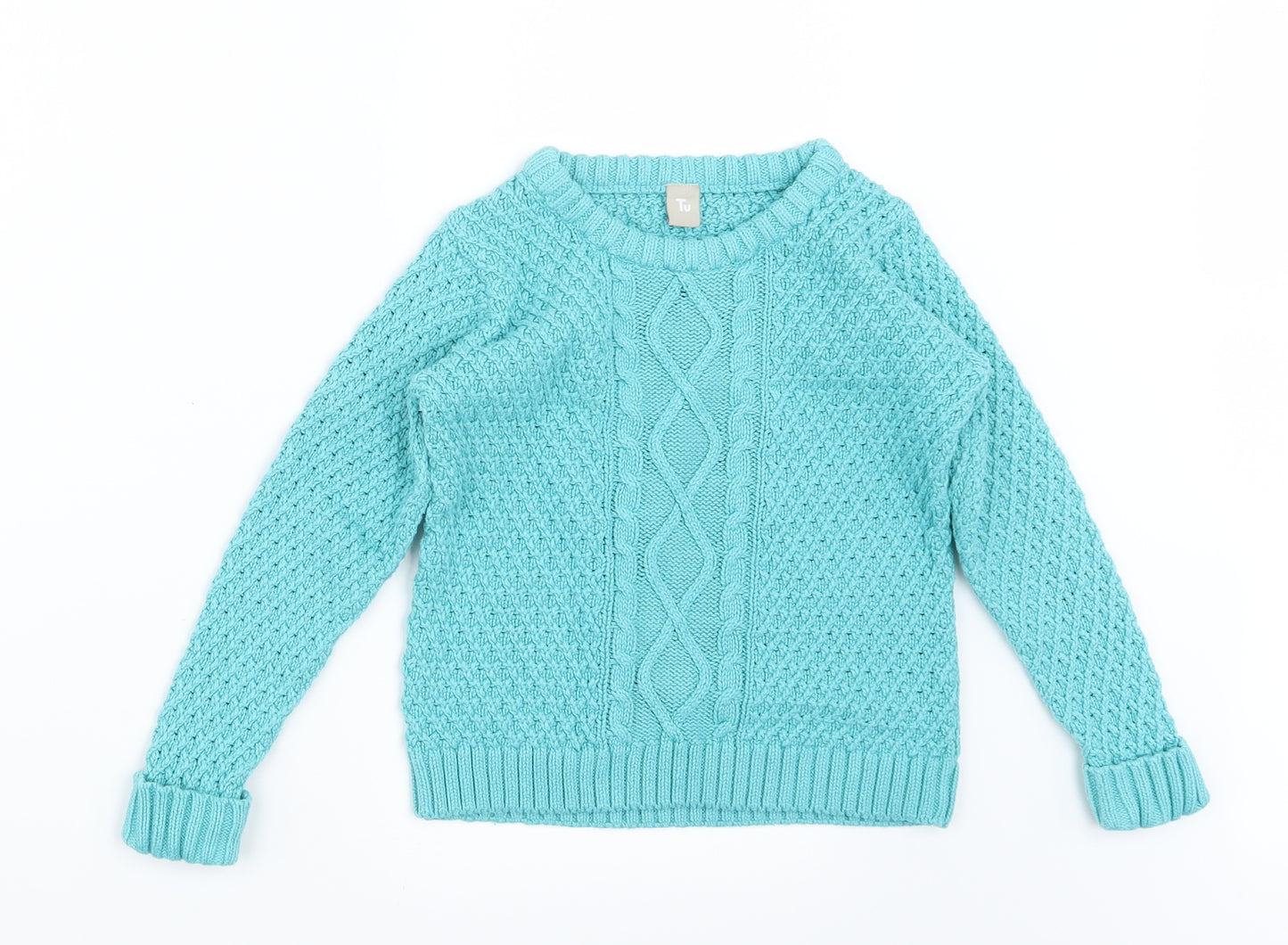 TU Girls Blue  Knit Pullover Jumper Size 4-5 Years
