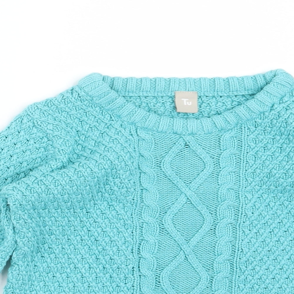 TU Girls Blue  Knit Pullover Jumper Size 4-5 Years