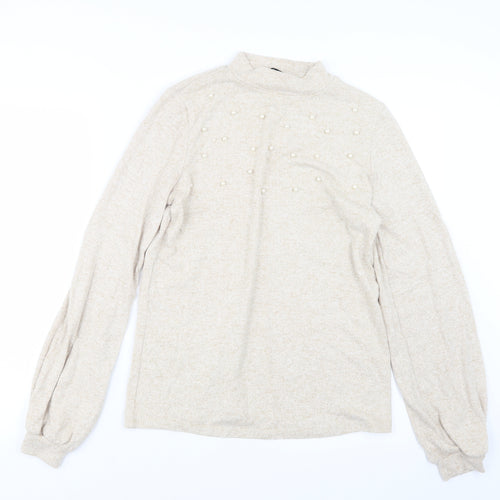 Very Womens Beige  Knit Pullover Jumper Size 10