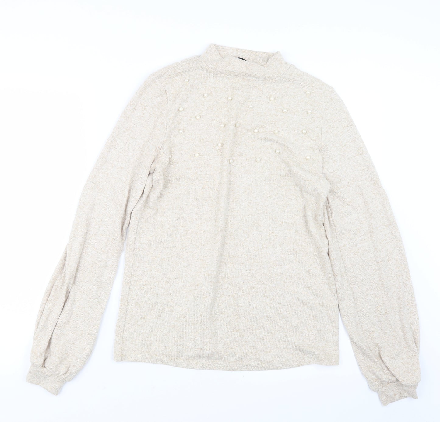 Very Womens Beige  Knit Pullover Jumper Size 10
