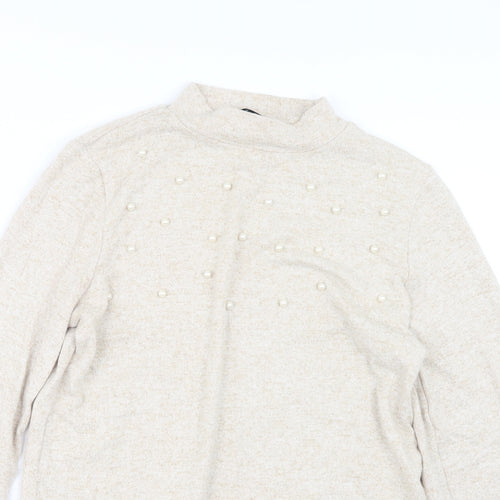 Very Womens Beige  Knit Pullover Jumper Size 10