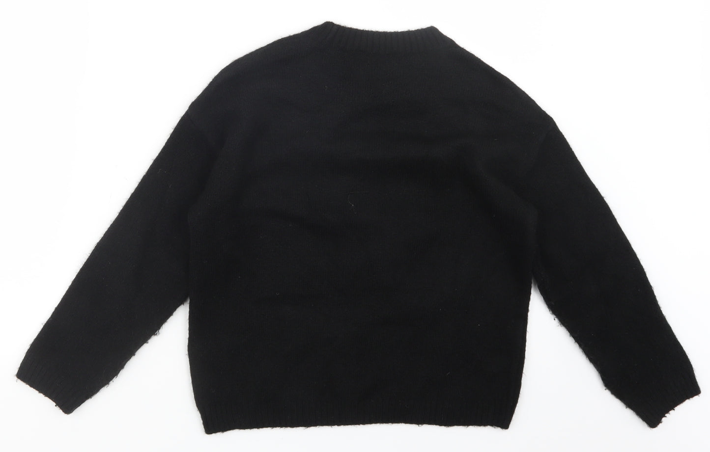 Marks and Spencer Girls Black  Knit Pullover Jumper Size 9-10 Years