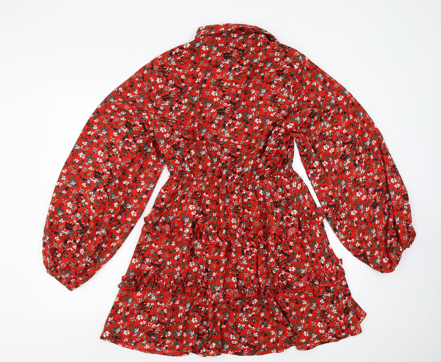 PRETTYLITTLETHING Womens Red Floral  Fit & Flare  Size 12
