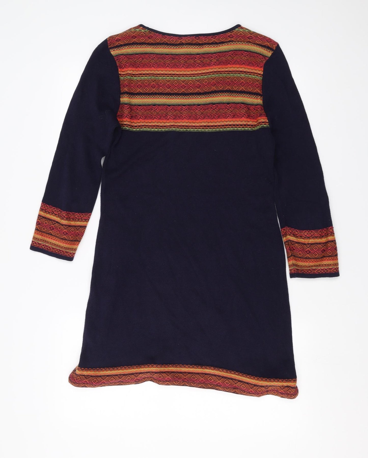 Monsoon Womens Blue Geometric  Jumper Dress  Size 12
